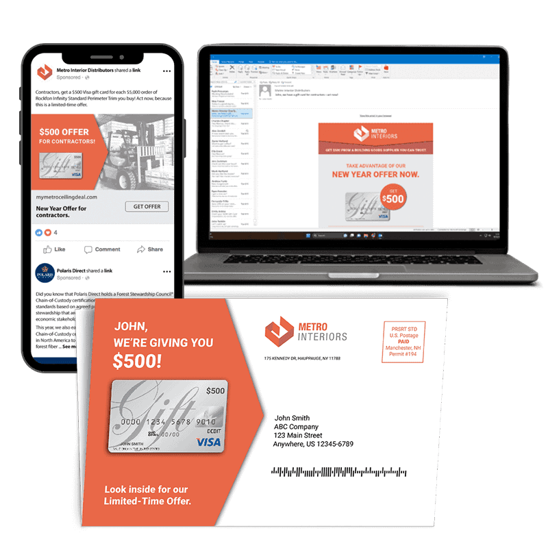 multi channel marketing example desktop mobile and direct mail